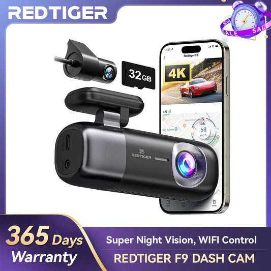 Dash Cam 4K Front and Rear WiFi GPS Car Camera