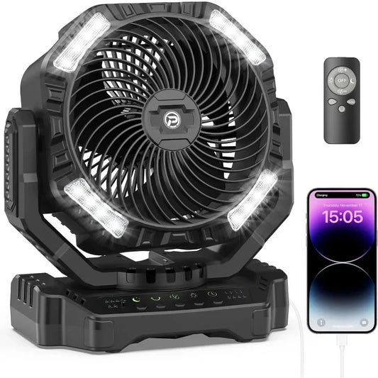Camping Portable Battery Powered Outdoor Tent Fan with Remote