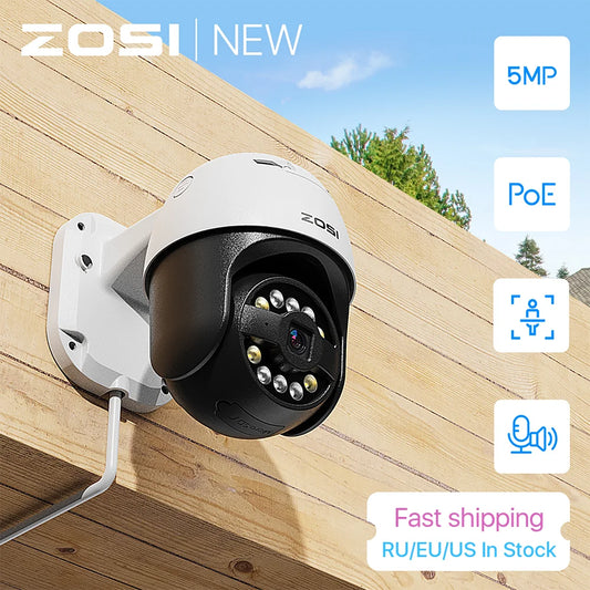 ZOSI C296 5MP 3K PoE PTZ IP Night Vision Surveillance Security Camera
