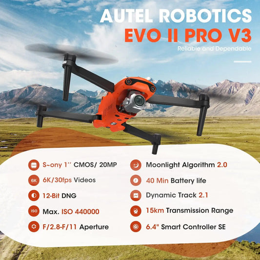 EVO II Pro V3 Camera and Video Drone, 1" CMOS Sensor & 6K HDR