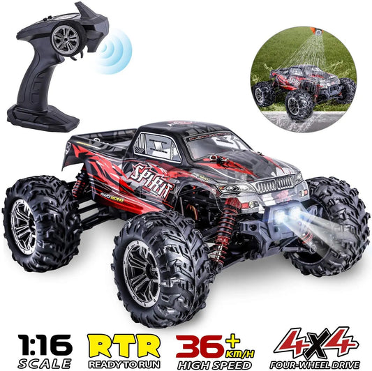 HISTOYE Remote Control Car IPX4 Waterproof Off Road 1:16  Monster Hobby Cross-Country Buggy with Headlights