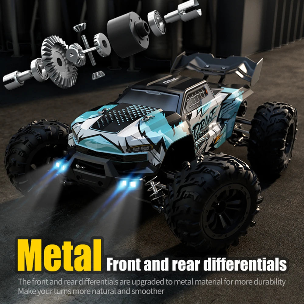 1:16  4WD RC Car With Led Lights 2.4G Radio High Speed Brushless Motor Remote Control Off-Road Cars for Children