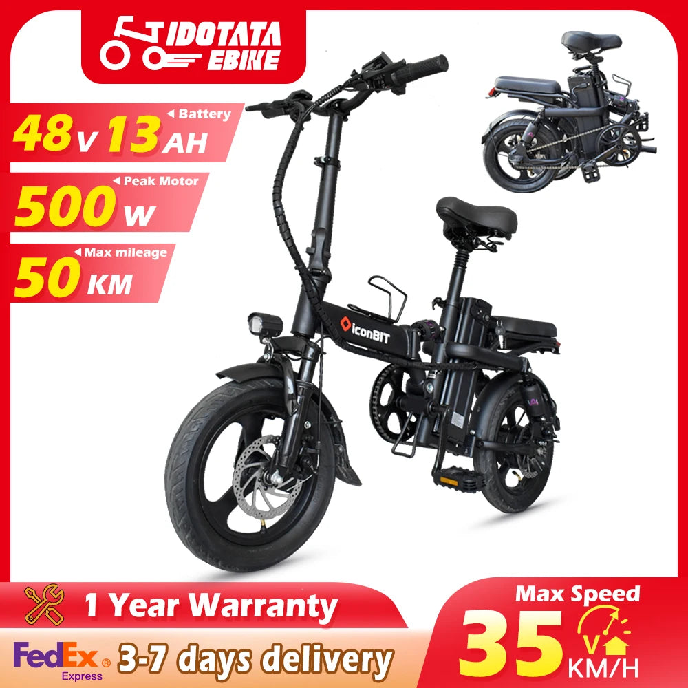 400W Ebike 35km/h 48V 30AH Removable Battery Multi-Shock Absorption City Commuter Foldable Adult Electric Bicycle