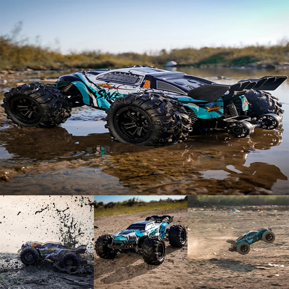 1:16  4WD RC Car With Led Lights 2.4G Radio High Speed Brushless Motor Remote Control Off-Road Cars for Children