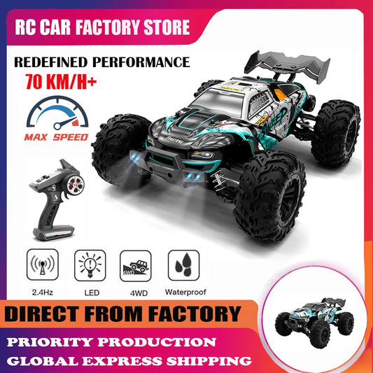 1:16  4WD RC Car With Led Lights 2.4G Radio High Speed Brushless Motor Remote Control Off-Road Cars for Children