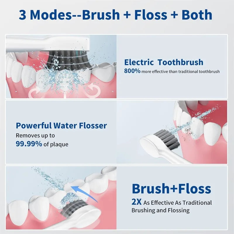 Professional Electric Toothbrush and Water Flosser Combo