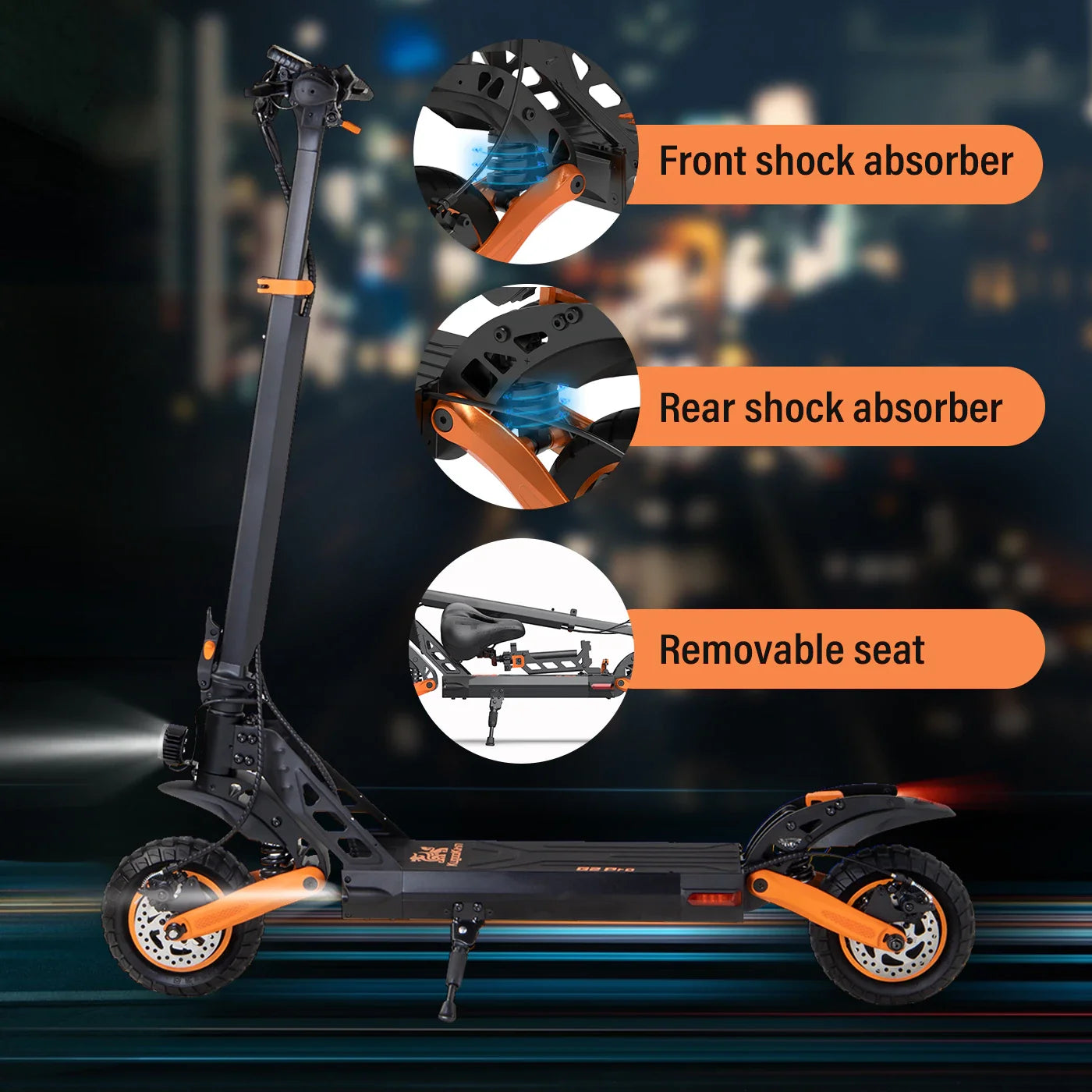 G2 Pro 600W Folding Electric Scooter for Adults 48V 15Ah Battery 50 km/h Max Speed 55KM 9 inch Tires Off Road